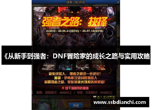 《从新手到强者:DNF冒险家的成长之路与实用攻略》 《从新手到强者:DNF冒险家的成长之路与实用攻略》